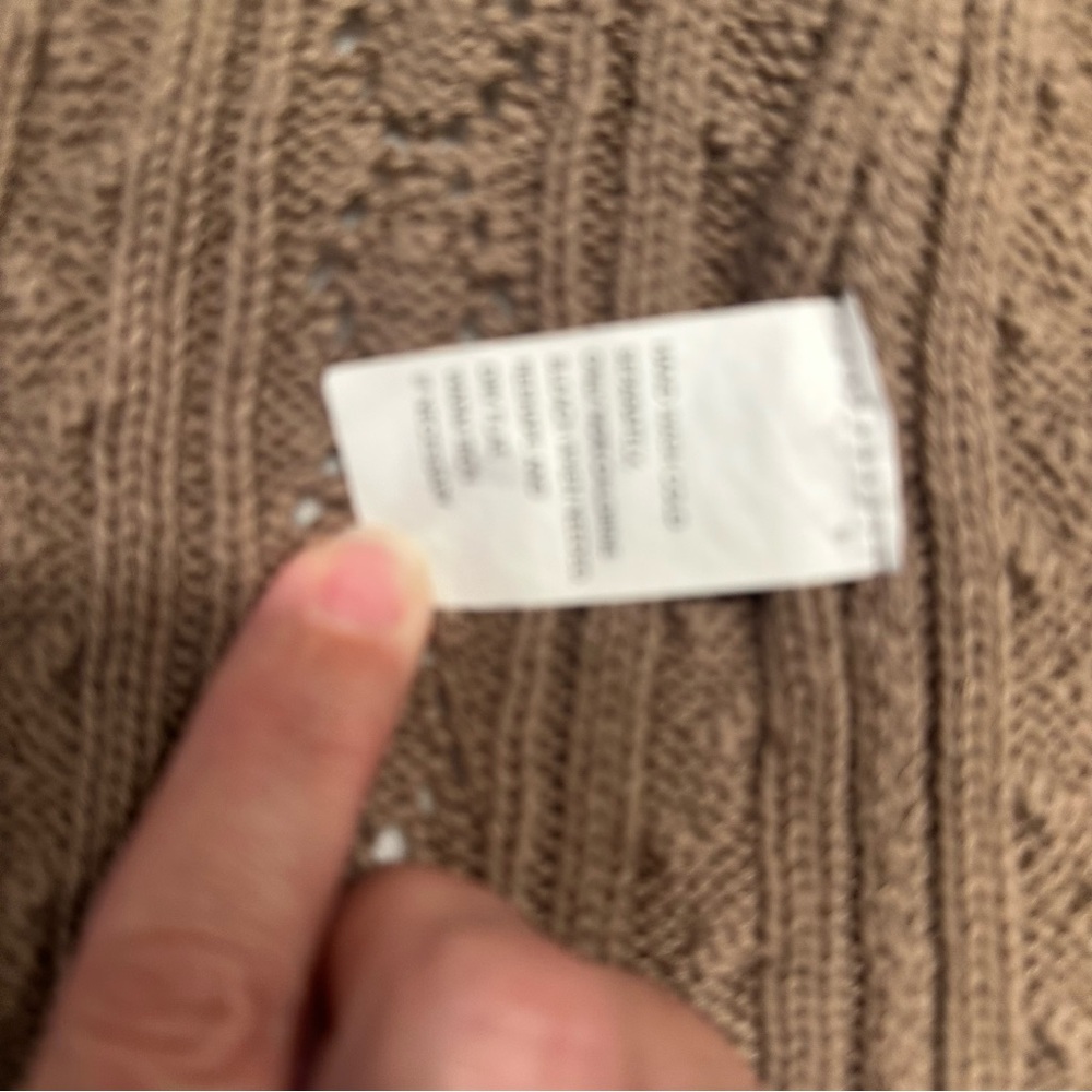 JEANNE PIERRE Light Brown Open-Front‎ Cardigan M 100% Cotton - Picture 6 of 9